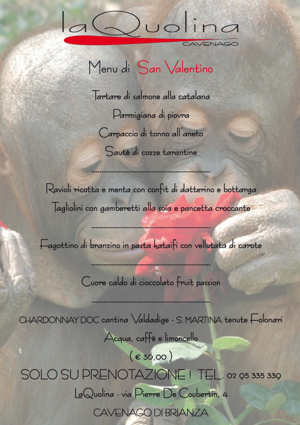 Laquolina cavenago menu di san valentino